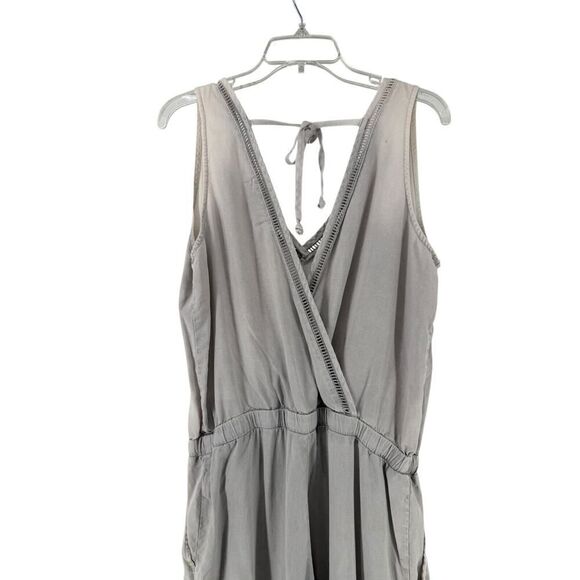 Anthropologie Cloth & Stone Juliana Jumpsuit Size S Gray Ombre Cropped V Neck - Picture 10 of 12